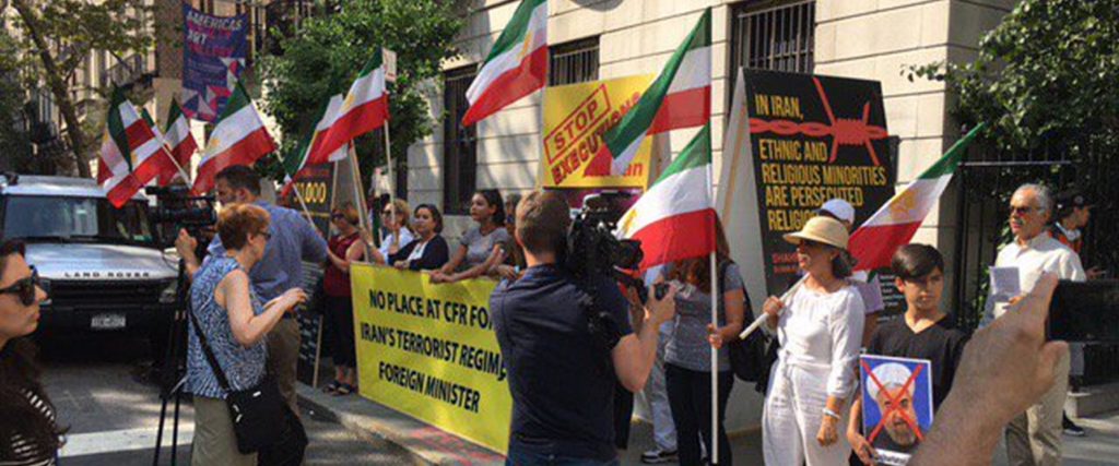 Protest against Council of Foreign Relations hosting Iranian regime’s FM